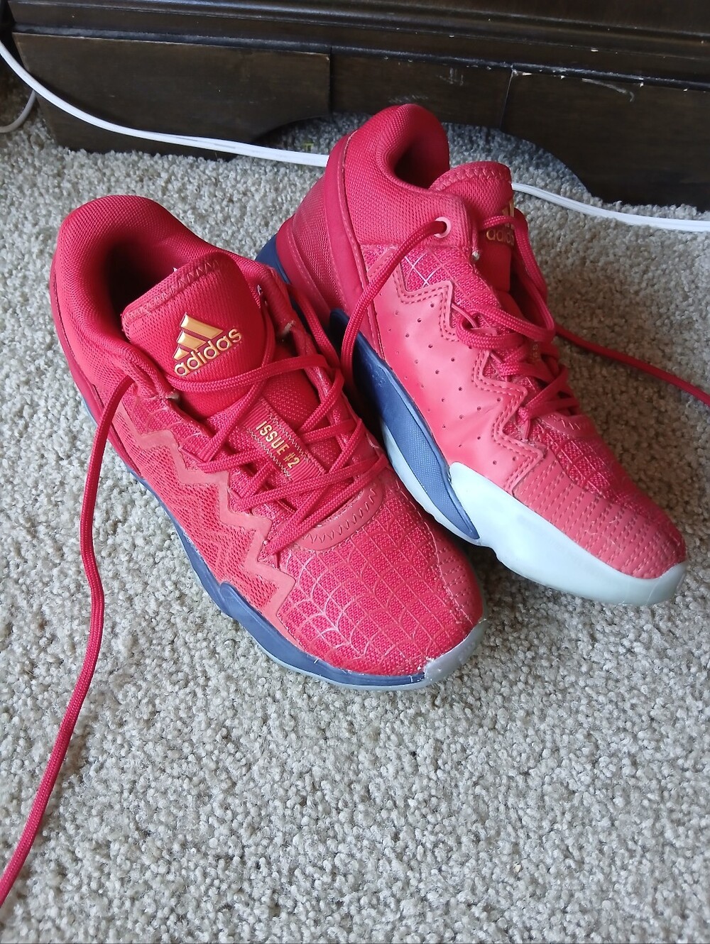 NWOT Adidas Kids Red and Navy Athletic Sneakers